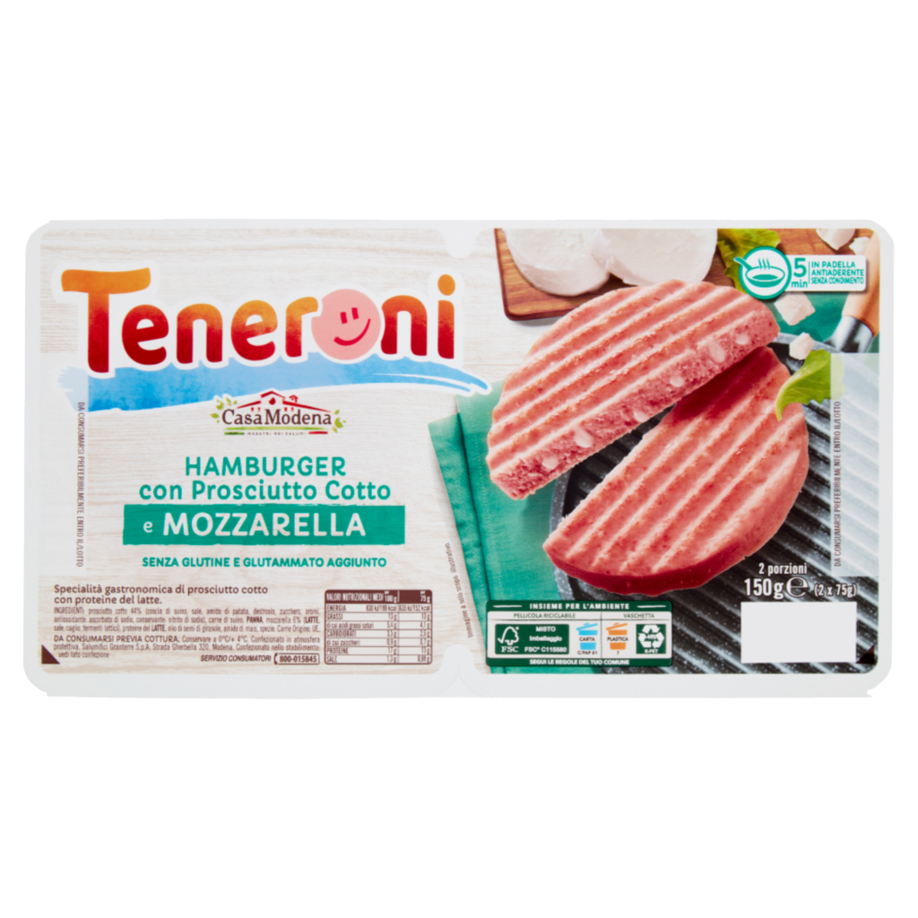 Teneroni mozzarella e prosciutto cotto senza glutine 150g Casa Modena D’Ambros Ipermercato