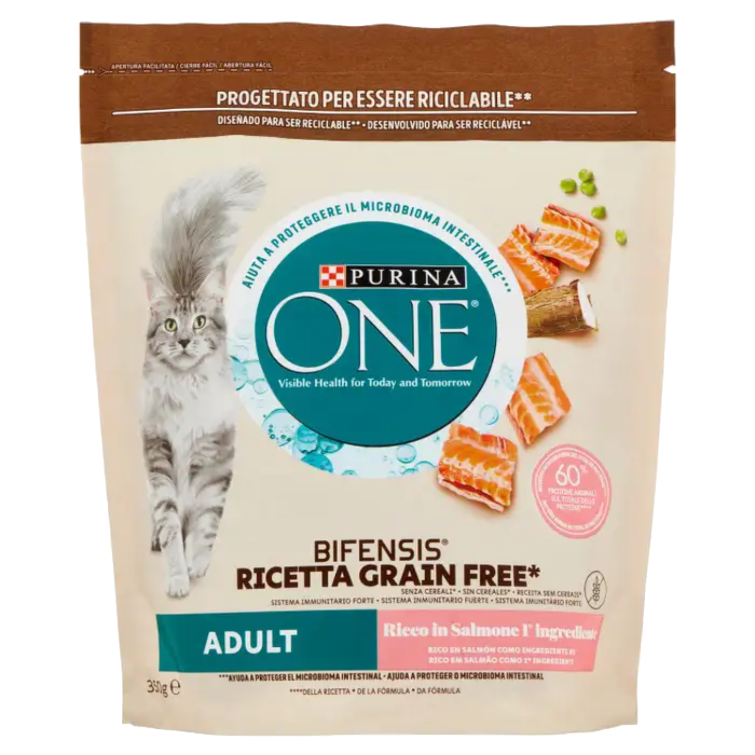 Purina One Bifensis Adult Grain Free 350g Salmone