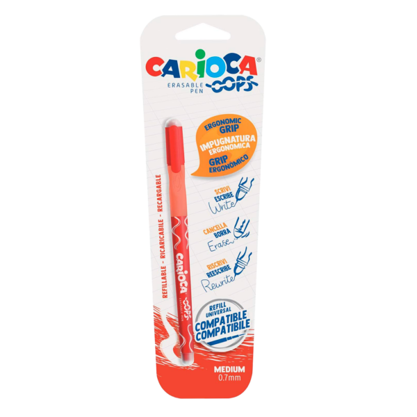 Penna oops cancellabile e ricaricabile rossa 1pz