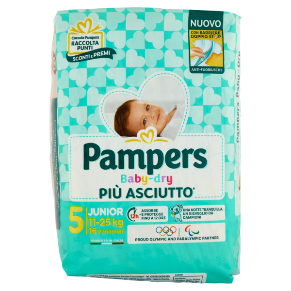 Pannolini pampers babyDry Junior x16pz