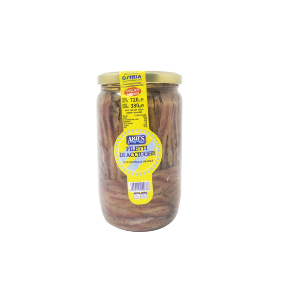 Filetti di acciughe Aries in olio di girasole 720g