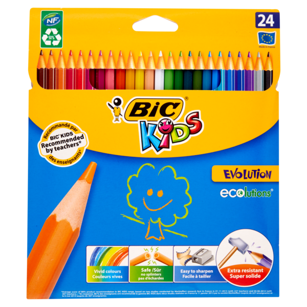 24 matite colorate kids Bic