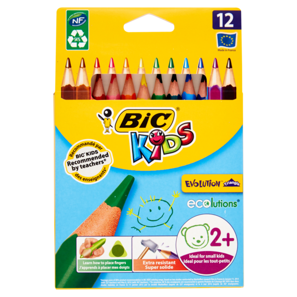 12 matite colorate Kids triangolari