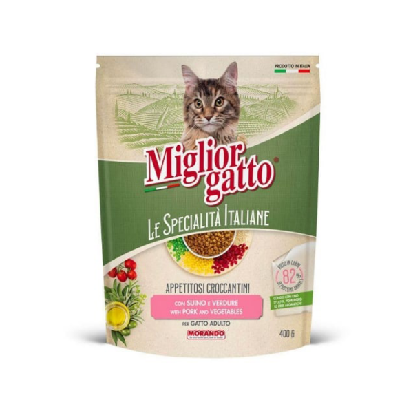 Migliorgatto croccantini da 400g suino e verdure