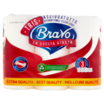 Asciugatutto 3rotoli 2veli Bravo