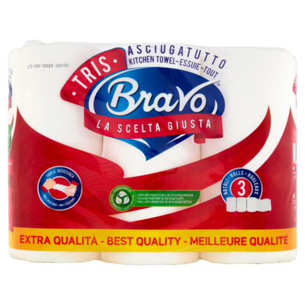Asciugatutto 3rotoli 2veli Bravo