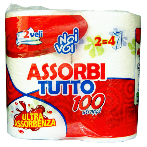 Assorbitutto 2 veli 2 rotoli 100 strappi Noi&Voi
