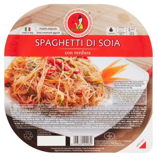 Spaghetti di soia con verdura mista 250g Mulan