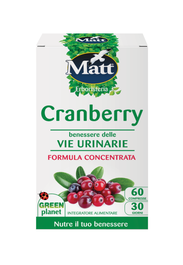 Cranberry integratore per il benessere delle vie urinarie da 60 compresse Matt
