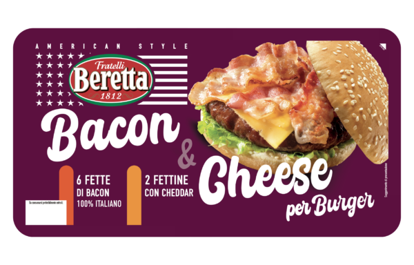 Bacon & cheese per burger 90g Beretta