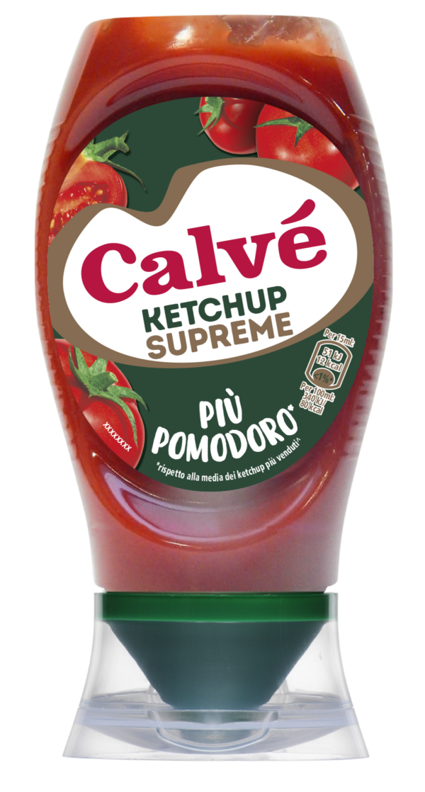 Ketchup Supreme più pomodoro Top Down da 250ml Calvè