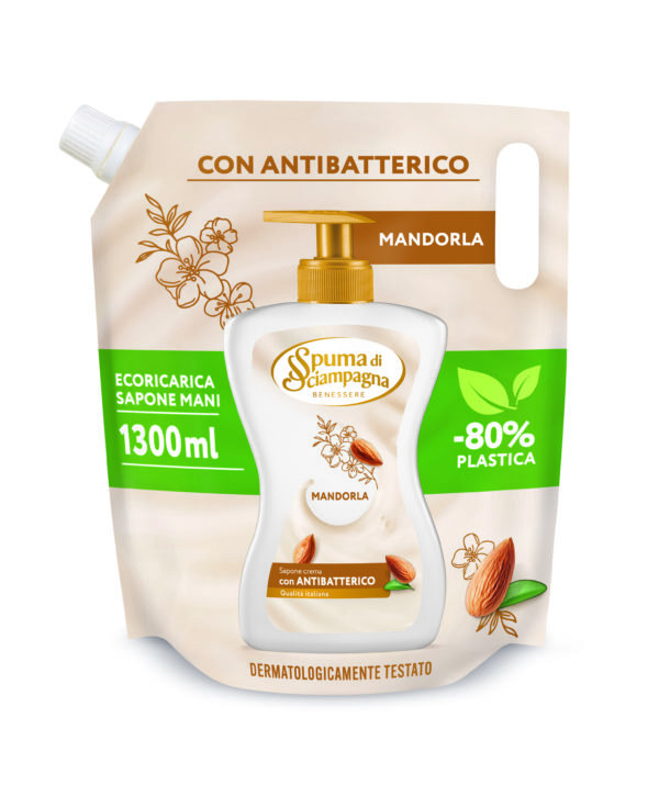 Sapone in crema ecoricarica alla mandorla da 1,3l Spuma di sciampagna