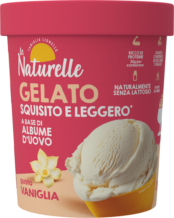 Gelato squisito e leggero a base di albume d'ovo gusto vaniglia da 250g Le naturelle