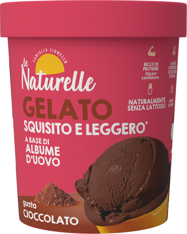 Gelacon squisito e leggero a base di albume d'uovo gusto cioccolato da 250g Le Naturelle