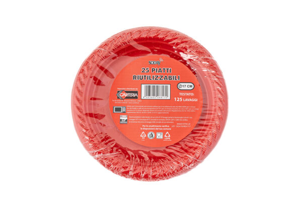 25 Piatti riutilizzali da 17cm Rosso