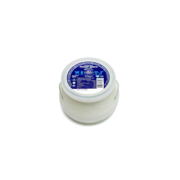 Yogurt Greco colato bianco vaso vetro 375g Adonis
