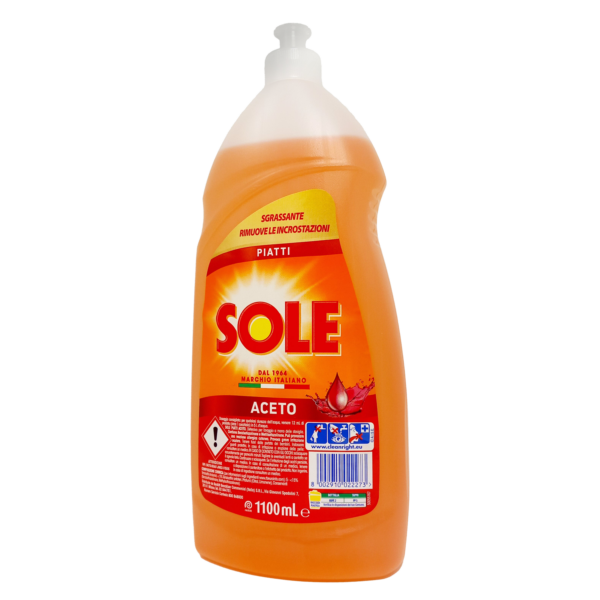 Detersivo liquido per piatti supersgrassante con Aceto azione anti-odore 1100ml Sole