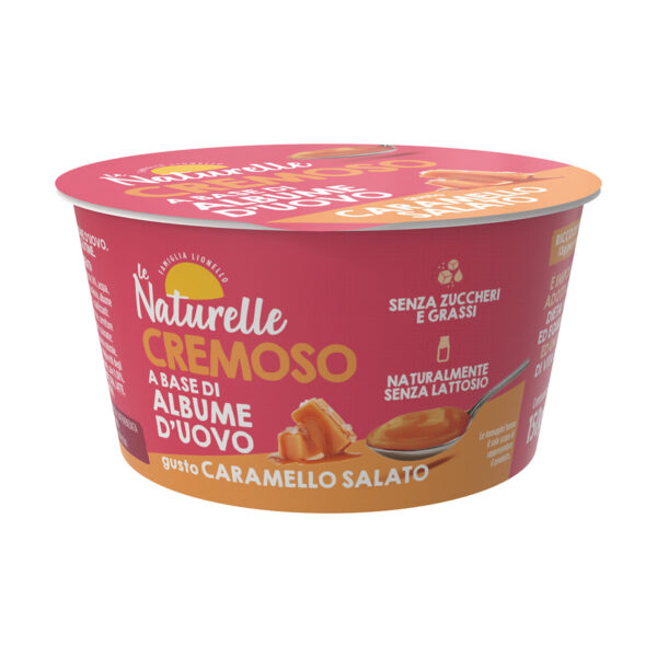 Dessert cremoso a base di albume d'uovo gusto Caramello salato da 150g Le Naturelle