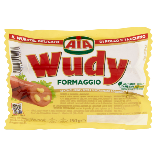 Wurstel Wudy al formaggio - pollo e tacchino - 150g Aia senza glutine