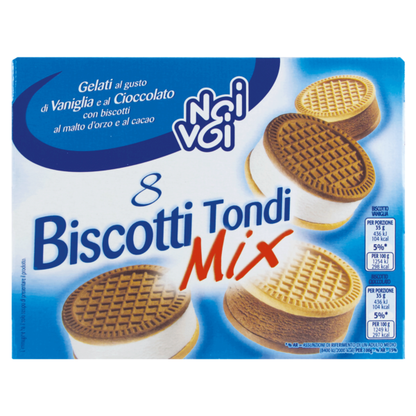 Biscotti tondi panna e cioccolato 8 pezzi Noi&Voi 280g