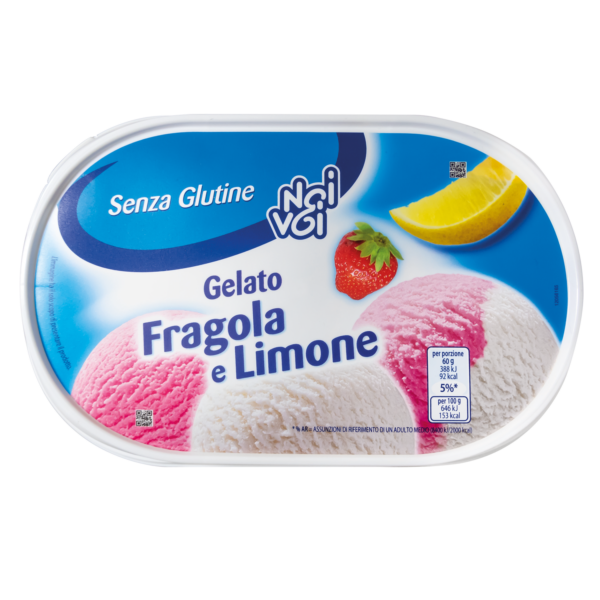 Vaschetta gelato fragola e limone 500g Noi&Voi